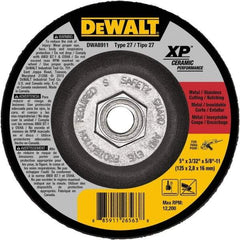 DeWALT - 24 Grit, 5" Wheel Diam, Type 27 Depressed Center Wheel - Coarse/Medium Grade, Ceramic, N Hardness, 12,200 Max RPM - Exact Tool & Supply