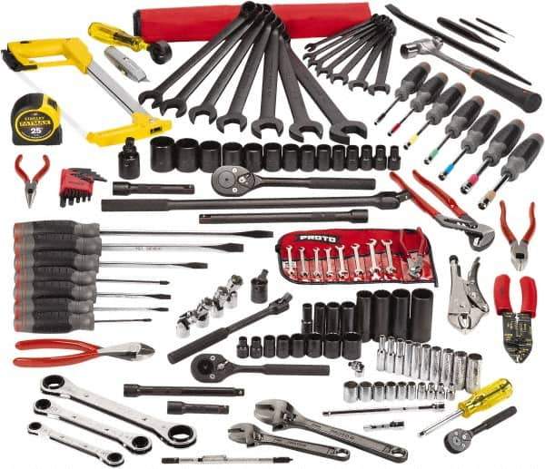 Proto - 141 Piece 1/4, 3/8 & 1/2" Drive Electrician's Tool Set - Comes in Top Chest - Exact Tool & Supply