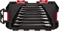 Blackhawk by Proto - 7 Piece, 1/4" to 11/16", Reversible Ratcheting Combination Wrench Set - Inch Measurement Standard, Chrome Finish, Comes in Case - Exact Tool & Supply
