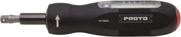 Proto - 1 Piece, 4 to 22 In/Lb, Torque Limiting Screwdriver - 5-3/4" OAL, 1/4" Drive - Exact Tool & Supply