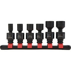 Blackhawk by Proto - 6 Piece 1/4" Drive Impact Socket Set - 6 Points, 1/4" to 9/16" Range, Inch Measurement Standard - Exact Tool & Supply
