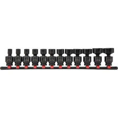 Blackhawk by Proto - 12 Piece 3/8" Drive Impact Socket Set - 6 Points, 5/16" to 1" Range, Inch Measurement Standard - Exact Tool & Supply