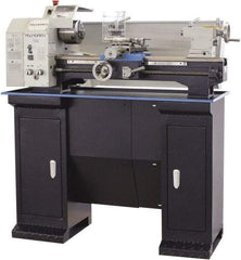 Palmgren - 10" Swing, 21-5/8" Between Centers, 115 Volt, Single Phase Bench Lathe - 4MT Taper, 1 hp, 150 to 2,400 RPM, 1" Bore Diam, 23" Deep x 19" High x 50" Long - Exact Tool & Supply