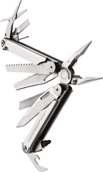 Leatherman - 1 Piece, Multi-Tool Set with 18 Functions - Silver, 6" OAL, 4" Closed Length - Exact Tool & Supply