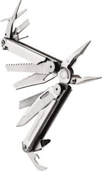 Leatherman - 1 Piece, Multi-Tool Set with 18 Functions - Silver, 6" OAL, 4" Closed Length - Exact Tool & Supply