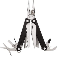 Leatherman - 1 Piece, Multi-Tool Set with 18 Functions - Silver & Black, 6" OAL, 4" Closed Length - Exact Tool & Supply