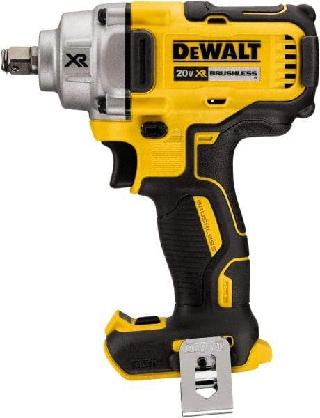 DeWALT - 1/2" Drive 20 Volt Mid-Handle Cordless Impact Wrench & Ratchet - 2,000 RPM, 0 to 3,100 BPM, 330 Ft/Lb Torque, Lithium-Ion Batteries Included - Exact Tool & Supply