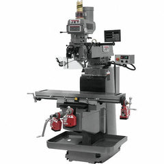 Jet - 54" Table Width x 12" Table Length, Variable Speed Pulley Control, 3 Phase Knee Milling Machine - NST40 Spindle Taper, 5 hp - Exact Tool & Supply