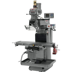 Jet - 54" Table Width x 12" Table Length, Variable Speed Pulley Control, 3 Phase Knee Milling Machine - NST40 Spindle Taper, 5 hp - Exact Tool & Supply