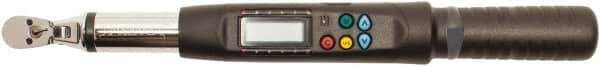 Proto - 1/4" Drive Electronic Torque Wrench - 1 Ft/Lb to 22 Ft/Lb Torque, 0.1 Ft/Lb Graduation, Flex-Head Ratcheting with Reverse Lever - Exact Tool & Supply