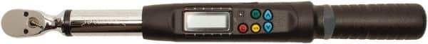 Proto - 3/8" Drive Electronic Torque Wrench - 5 Ft/Lb to 99 Ft/Lb Torque, 0.1 Ft/Lb Graduation, Ratchet Head - Exact Tool & Supply
