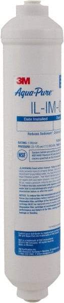 3M Aqua-Pure - 2-1/8" OD, 5µ, Polypropylene Inline Cartridge Filter - 10-5/16" Long, Reduces Sediments, Tastes, Odors & Chlorine - Exact Tool & Supply