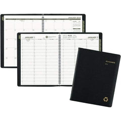 AT-A-GLANCE - 128 Sheet, 8-1/4 x 10-7/8", Weekly/Monthly Appointment Book - Black - Exact Tool & Supply