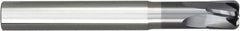 Niagara Cutter - 4mm, 4 Flute, Single End, Solid Carbide, 2mm Corner Radius End Mill - 75mm OAL, 10° Helix, Right Hand Flute, 2mm LOC, Right Hand Cut, 2" Extended Reach - Exact Tool & Supply