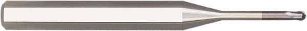 Niagara Cutter - 1.5mm Diam, 1.5mm LOC, 2 Flute Solid Carbide Ball End Mill - AlTiN Finish, Single End, 60mm OAL, 6mm Shank Diam, Spiral Flute - Exact Tool & Supply