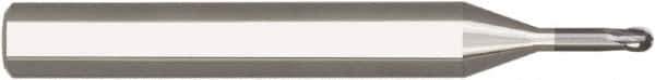 Niagara Cutter - 1mm Diam, 1mm LOC, 2 Flute Solid Carbide Ball End Mill - AlTiN Finish, Single End, 60mm OAL, 6mm Shank Diam, Spiral Flute - Exact Tool & Supply