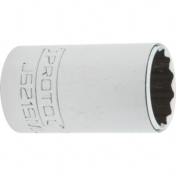Proto - 3/8" Drive, Intermediate Hand Socket - 12 Points, 1-25/32" OAL, Steel, Full Polish Finish - Exact Tool & Supply