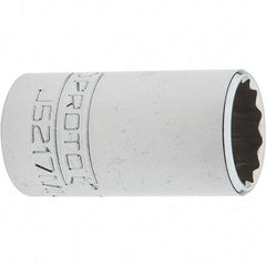 Proto - 3/8" Drive, Intermediate Hand Socket - 12 Points, 1-25/32" OAL, Steel, Full Polish Finish - Exact Tool & Supply