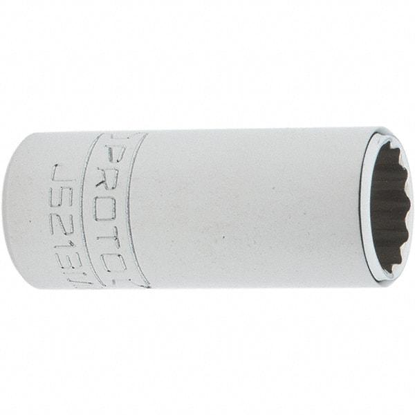 Proto - 3/8" Drive, Intermediate Hand Socket - 12 Points, 1-25/32" OAL, Steel, Full Polish Finish - Exact Tool & Supply