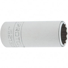 Proto - 3/8" Drive, Intermediate Hand Socket - 12 Points, 1-25/32" OAL, Steel, Full Polish Finish - Exact Tool & Supply