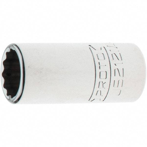 Proto - 3/8" Drive, Intermediate Hand Socket - 12 Points, 1-33/64" OAL, Steel, Full Polish Finish - Exact Tool & Supply