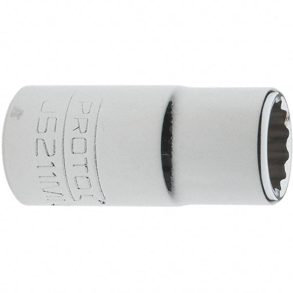 Proto - 3/8" Drive, Intermediate Hand Socket - 12 Points, 1-33/64" OAL, Steel, Full Polish Finish - Exact Tool & Supply