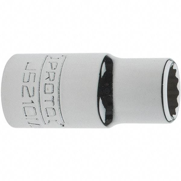 Proto - 3/8" Drive, Intermediate Hand Socket - 12 Points, 1-33/64" OAL, Steel, Full Polish Finish - Exact Tool & Supply