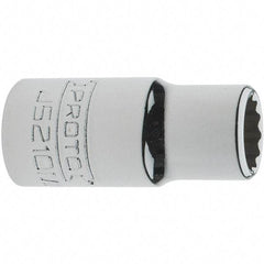 Proto - 3/8" Drive, Intermediate Hand Socket - 12 Points, 1-33/64" OAL, Steel, Full Polish Finish - Exact Tool & Supply