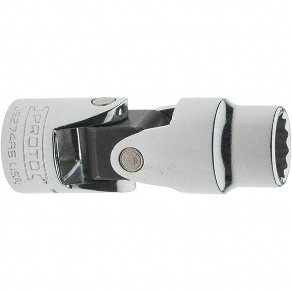 Proto - 7/16", 3/8" Drive, Intermediate Hand Socket - 12 Points, 2-1/8" OAL, Steel, Full Polish Finish - Exact Tool & Supply