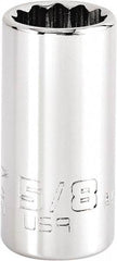 Proto - 5/8", 3/8" Drive, Intermediate Hand Socket - 12 Points, 1-15/64" OAL, Steel, Full Polish Finish - Exact Tool & Supply