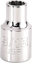 Proto - 5/16", 3/8" Drive, Intermediate Hand Socket - 12 Points, 1-15/64" OAL, Steel, Full Polish Finish - Exact Tool & Supply