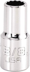 Proto - 3/8", 3/8" Drive, Intermediate Hand Socket - 12 Points, 1-15/64" OAL, Steel, Full Polish Finish - Exact Tool & Supply