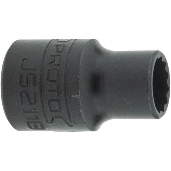 Proto - 11/32", 3/8" Drive, Intermediate Hand Socket - 12 Points, 1-7/64" OAL, Steel, Black Finish - Exact Tool & Supply