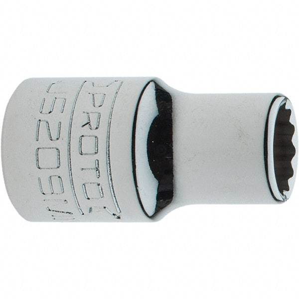 Proto - 3/8" Drive, Intermediate Hand Socket - 12 Points, 1-17/64" OAL, Steel, Full Polish Finish - Exact Tool & Supply