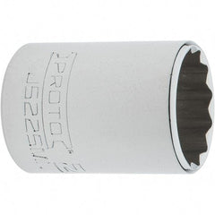 Proto - 3/8" Drive, Intermediate Hand Socket - 12 Points, 1-25/32" OAL, Steel, Full Polish Finish - Exact Tool & Supply