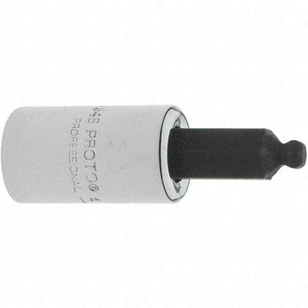 Proto - 1/4" Drive, 9/64" Hex Bit Socket - 1-1/2" OAL, 1.047" Bit Length, Ball End - Exact Tool & Supply