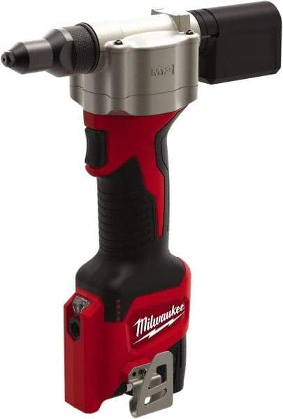 Milwaukee Tool - All up to 3/16" Closed End Rivet Capacity , 2,000 Lb Pull Force Cordless Electric Riveter - 0.8" Stroke Length, 12 Volt, Mandrel Collection, Bare Tool Battery Included - Exact Tool & Supply