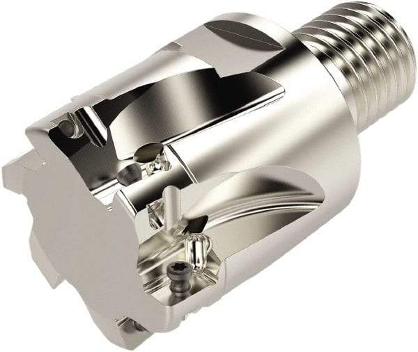 Seco - 1-1/2" Cut Diam, 66.33mm OAL, Indexable Square Shoulder Helical End Mill - XO.. 10T3 Inserts, M20 Modular Connection, 90° Lead Angle, Series Turbo - Exact Tool & Supply