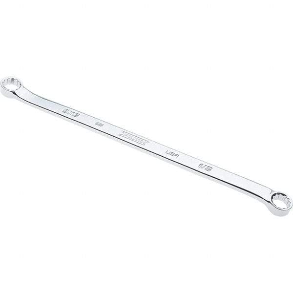 Proto - 1/2" x 9/16" 12 Point Box Wrench - Double End, 53/64" Head Diam x 3/8" Head Thickness, 11-35/64" OAL, Steel, Polished Finish, 15° Offset - Exact Tool & Supply