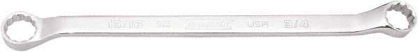 Proto - 3/4" x 13/16" 12 Point Box Wrench - Double End, 1-13/64" Head Diam x 1" Head Thickness, 12-13/64" OAL, Steel, Polished Finish, 15° Offset - Exact Tool & Supply
