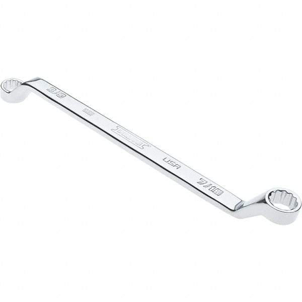 Proto - 3/8" x 7/16" 12 Point Box Wrench - Double End, 19/32" Head Diam x 41/64" Head Thickness, 7-1/2" OAL, Steel, Polished Finish, 15° Offset - Exact Tool & Supply