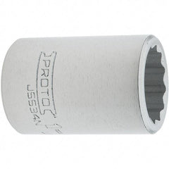 Proto - 1-1/16", 3/4" Drive, Standard Hand Socket - 12 Points, 2.285" OAL, Steel, Full Polish Finish - Exact Tool & Supply