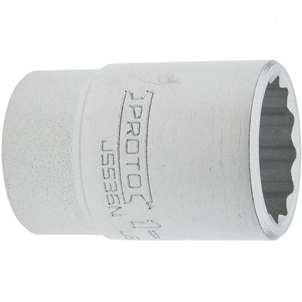 Proto - 1-1/8", 3/4" Drive, Standard Hand Socket - 12 Points, 2.335" OAL, Steel, Full Polish Finish - Exact Tool & Supply