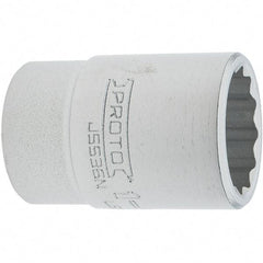 Proto - 1-1/8", 3/4" Drive, Standard Hand Socket - 12 Points, 2.335" OAL, Steel, Full Polish Finish - Exact Tool & Supply