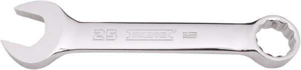 Proto - 25mm 12 Point Combination Wrench - 15° Offset Angle, 8-13/32" OAL, Steel, Full Polish Finish - Exact Tool & Supply