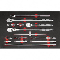 Proto - 15 Piece 1/2" Drive Mechanic's Tool Set - Comes in 23 x 16" Foam Insert - Exact Tool & Supply