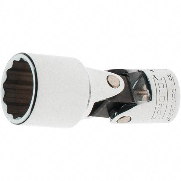 Proto - 3/8" Drive, Standard Hand Socket - 12 Points, 2-1/4" OAL, Steel, Full Polish Finish - Exact Tool & Supply