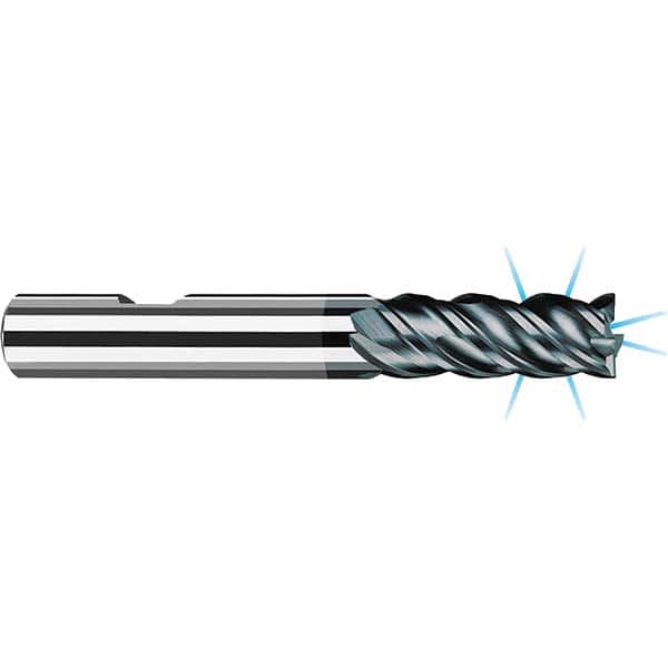 Fraisa - 1/2, 1-1/4" LOC, 1/2" Shank Diam, 3-1/4" OAL, 4 Flute Solid Carbide Square End Mill - Exact Tool & Supply