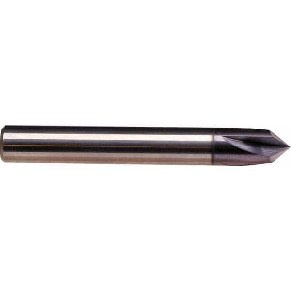Emuge - 5/8" Diam 4 Flute Single End Solid Carbide Chamfer Mill - Exact Tool & Supply