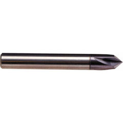Emuge - 1/2" Diam 4 Flute Single End Solid Carbide Chamfer Mill - Exact Tool & Supply